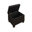 Pemberly Row Storage Ottoman in Espresso Faux Leather Fabric