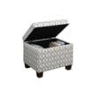 Pemberly Row Storage Ottoman in Gray Faux Leather Print Fabric