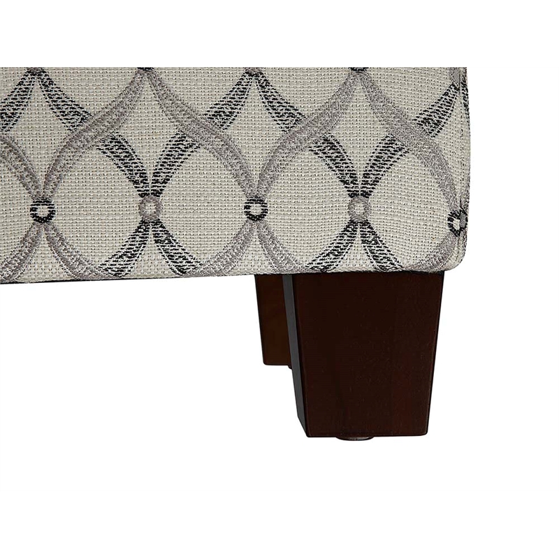 Pemberly Row Storage Ottoman in Gray Faux Leather Print Fabric