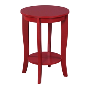 Pemberly Row Contemporary Round End Table in Red Wood Finish