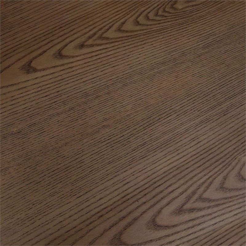 Pemberly Row Modern Trestle Writing Desk in Cappuccino Wood Finish