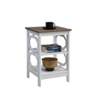 Pemberly Row End Table in White and Driftwood Brown Wood Finish