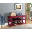 Pemberly Row Modern Utility Mudroom Bench in Red Wood Finish