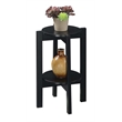 Pemberly Row Contemporary Medium Plant Stand in Black Wood Finish