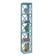 Pemberly Row Five-Tier Corner Bookcase in Seafoam Wood Finish