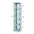 Pemberly Row Five-Tier Corner Bookcase in Seafoam Wood Finish