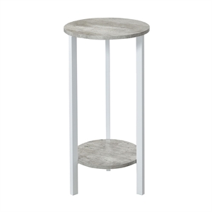 Pemberly Row 31&quot Plant Stand in Gray Faux Marble Wood Finish