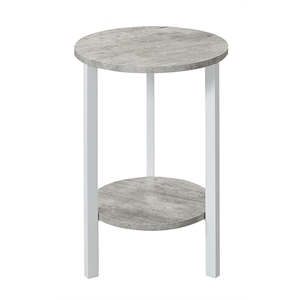 Pemberly Row 24&quot&quot Plant Stand in Gray Faux Marble Wood Finish