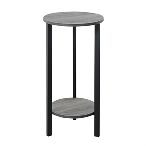 Pemberly Row Modern 31&quot Plant Stand in Driftwood Gray Wood Finish