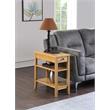 Pemberly Row Three-Tier End Table With Drawer in Natural Wood Finish