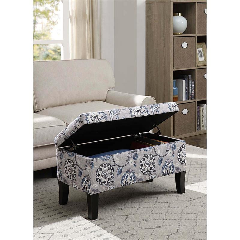Pemberly Row Contemporary Storage Ottoman in Multi-Color Fabric
