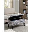 Pemberly Row Contemporary Storage Ottoman in Multi-Color Fabric
