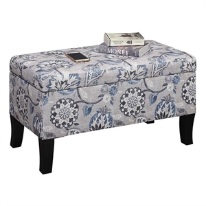 Pemberly Row Contemporary Storage Ottoman in Multi-Color Fabric