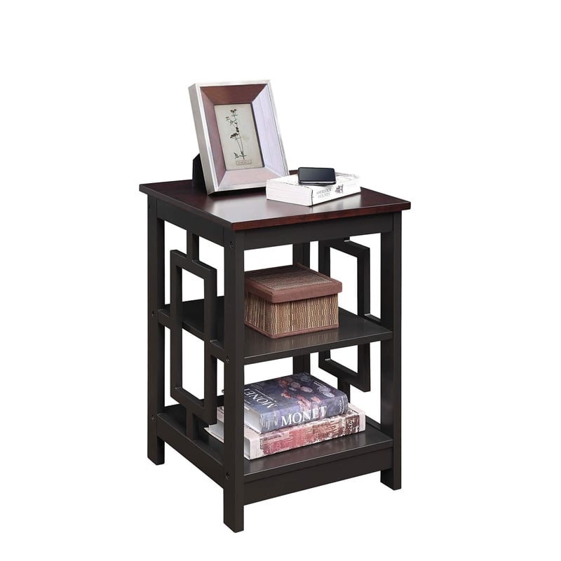 Pemberly Row Modern / Contemporary End Table in Espresso Wood Finish