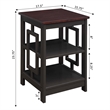 Pemberly Row Modern / Contemporary End Table in Espresso Wood Finish