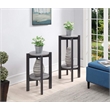 Pemberly Row Contemporary Medium Plant Stand in Gray Wood Finish