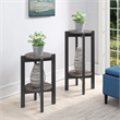 Pemberly Row Contemporary Medium Plant Stand in Gray Wood Finish
