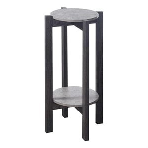 Pemberly Row Contemporary Deluxe Plant Stand in Gray Wood Finish