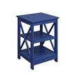 Pemberly Row Contemporary Square End Table in Blue Wood Finish
