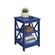 Pemberly Row Contemporary Square End Table in Blue Wood Finish