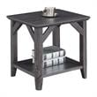 Pemberly Row End Table with Shelf in Weathered Gray Wood Finish