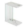 Pemberly Row Modern C End Table in White Faux Marble Wood Finish