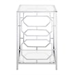 Pemberly Row Chrome End Table in Clear Glass with Chrome Frame