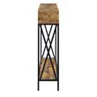 Pemberly Row Deluxe 2 Tier Console Table in Tobacco Wood Finish
