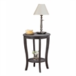 Pemberly Row Contemporary Round End Table in Gray Wood Finish