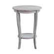Pemberly Row Modern Round End Table in Weathered White Wood Finish