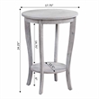 Pemberly Row Modern Round End Table in Weathered White Wood Finish