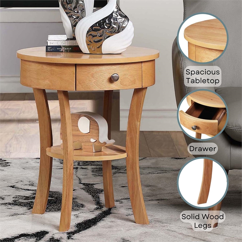 Pemberly Row Modern / Contemporary End Table in Vanilla Wood Finish