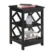Pemberly Row Modern Diamond Square End Table in Black Wood Finish