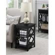 Pemberly Row Modern Diamond Square End Table in Black Wood Finish