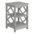 Pemberly Row Modern Diamond Square End Table in Gray Wood Finish