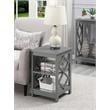 Pemberly Row Modern Diamond Square End Table in Gray Wood Finish