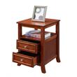 Pemberly Row Modern Square End Table in Cinnamon Wood Finish