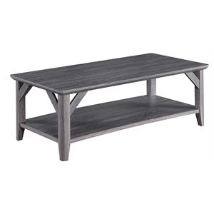Pemberly Row Modern / Contemporary Coffee Table in Gray Wood Finish