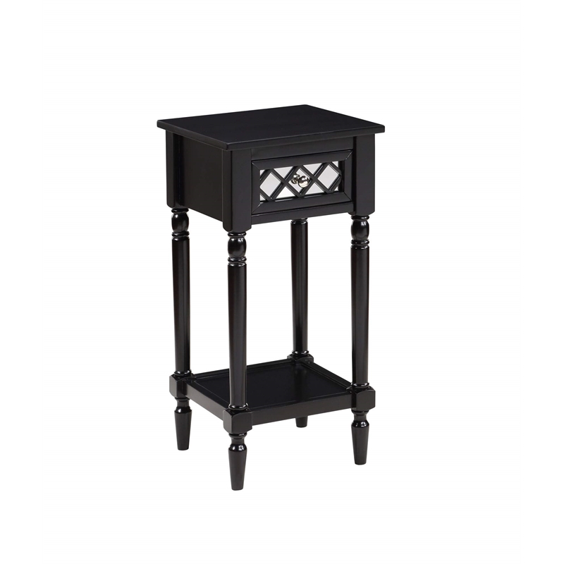 Pemberly Row Modern / Contemporary Deluxe Accent Table in Black Wood