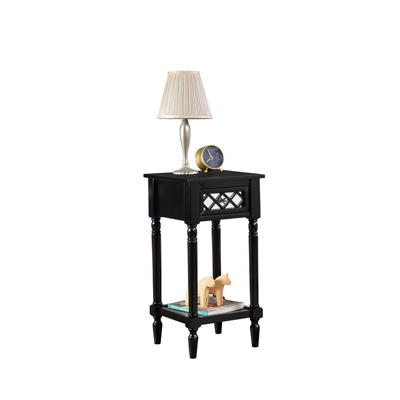 Pemberly Row Modern / Contemporary Deluxe Accent Table in Black Wood