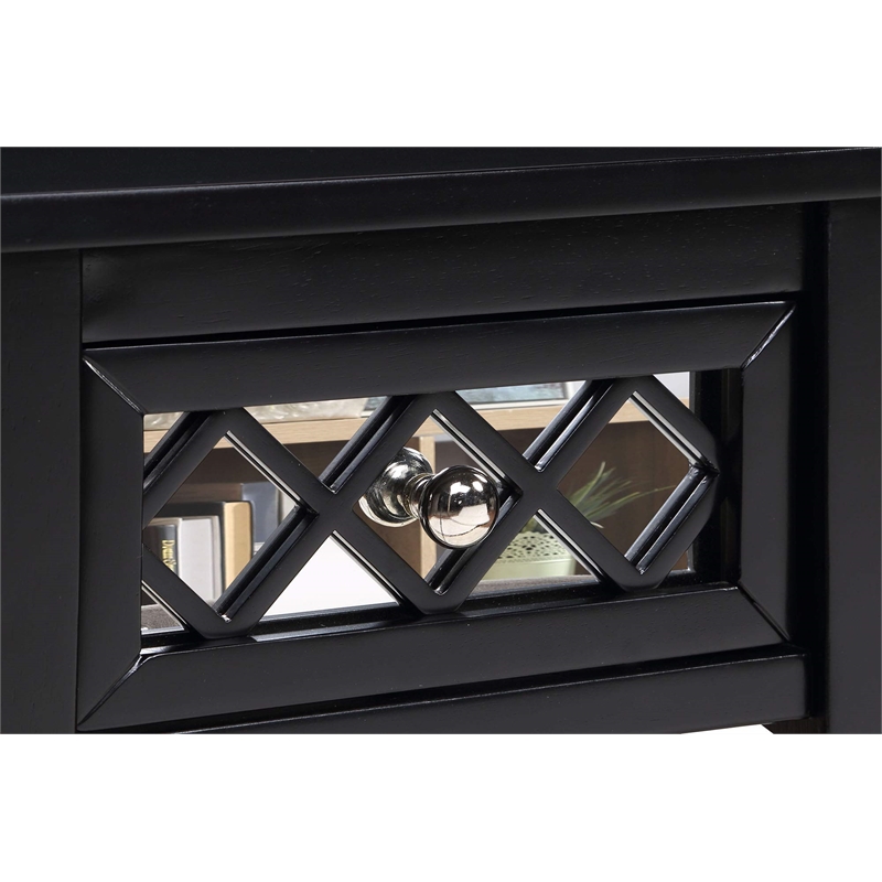 Pemberly Row Modern / Contemporary Deluxe Accent Table in Black Wood