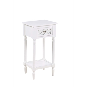 Pemberly Row Modern / Contemporary Deluxe Accent Table in White Wood