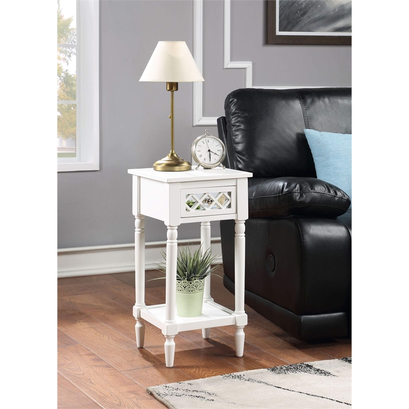 Pemberly Row Modern / Contemporary Deluxe Accent Table in White Wood