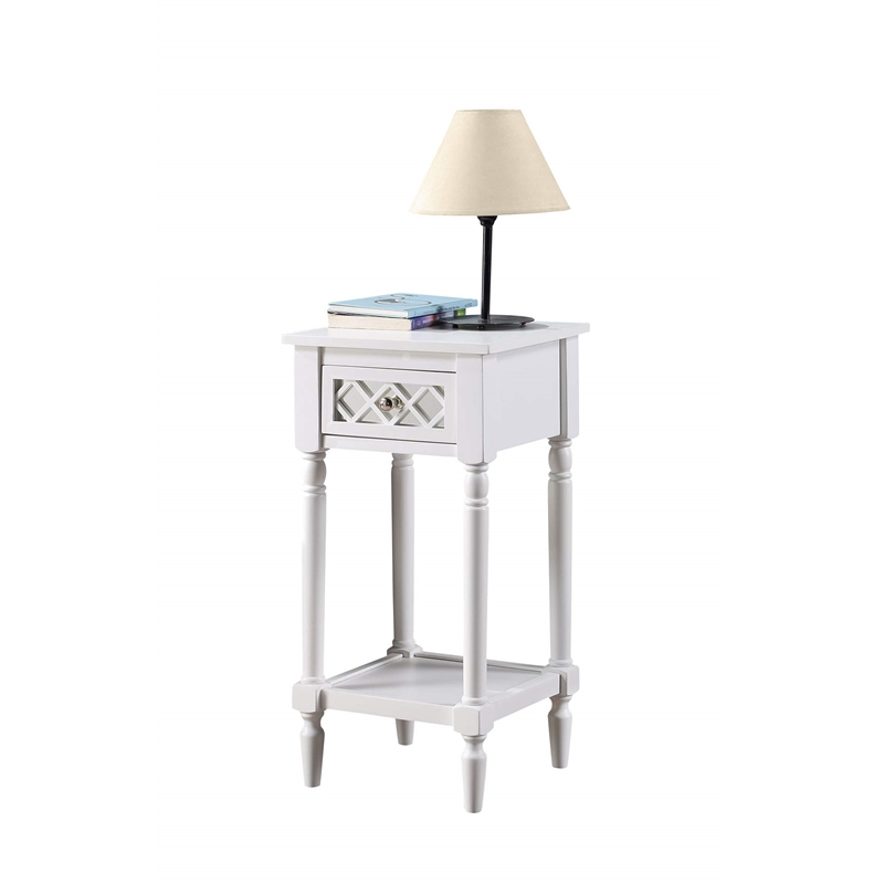 Pemberly Row Modern / Contemporary Deluxe Accent Table in White Wood