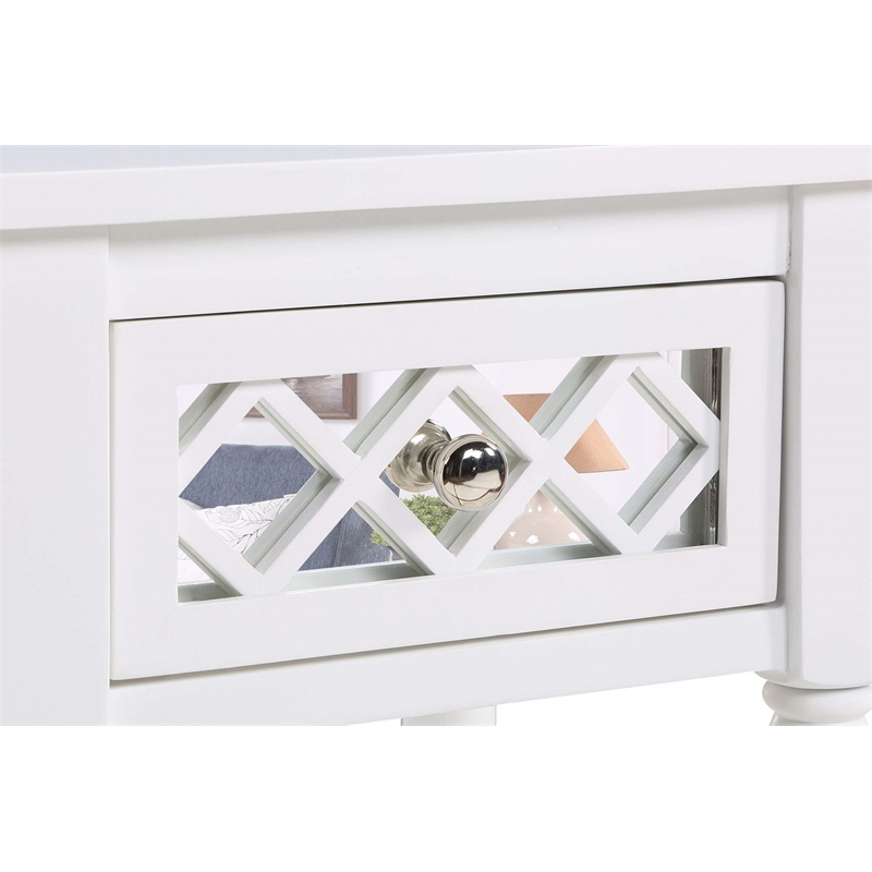 Pemberly Row Modern / Contemporary Deluxe Accent Table in White Wood