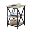 Pemberly Row Modern Three-Tier End Table in Driftwood Finish