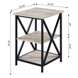 Pemberly Row Modern Three-Tier End Table in Driftwood Finish