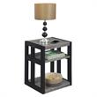 Pemberly Row Modern Three-Tier End Table in Gray Wood Finish