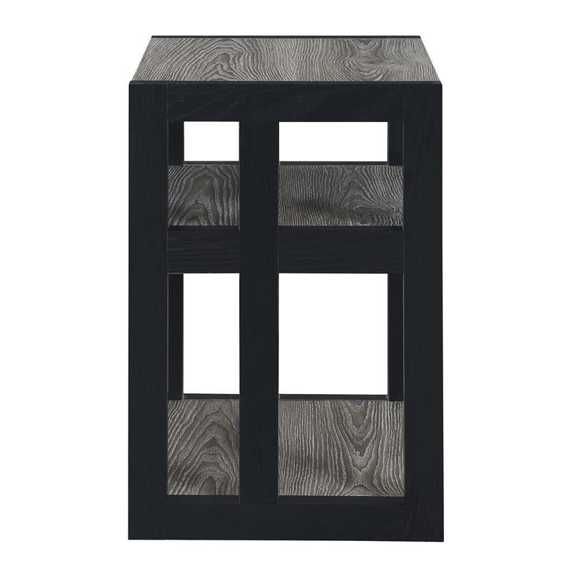 Pemberly Row Modern Three-Tier End Table in Gray Wood Finish