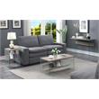 Pemberly Row Modern End Table in Driftwood Finish and Glass Sides